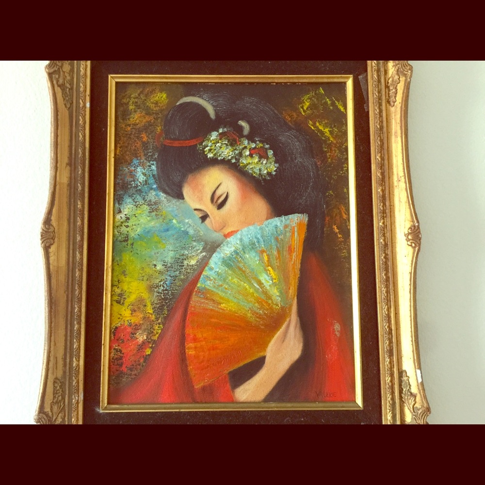 Beautiful Japanese Geisha Oil painting original